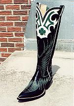 Black Boot w/19-inch Tops, Shamrock Design & Collar