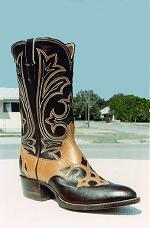 Black w/Tan Fleur-De-Lis Overlay Boot