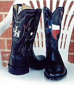 Black Kangaroo Boot w/Texas Map & Monogram